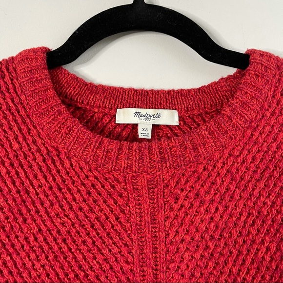 Madewell red hexcome textured cotton blend sweater size XS - Picture 3 of 8